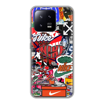 Силиконовый чехол на Xiaomi 13 с принтом Найк Nike яркий Силиконовый чехол на Xiaomi 13 с принтом Найк Nike яркий