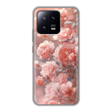 Силиконовый чехол на Xiaomi 13 с принтом Розовые розы Силиконовый чехол на Xiaomi 13 с принтом Розовые розы