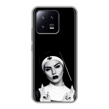 Силиконовый чехол на Xiaomi 13 с принтом монашка Силиконовый чехол на Xiaomi 13 с принтом монашка