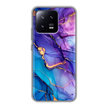 Силиконовый чехол на Xiaomi 13 с принтом синий мрамор Силиконовый чехол на Xiaomi 13 с принтом синий мрамор