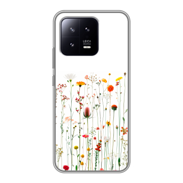 Силиконовый чехол на Xiaomi 13 с принтом цветы Силиконовый чехол на Xiaomi 13 с принтом цветы