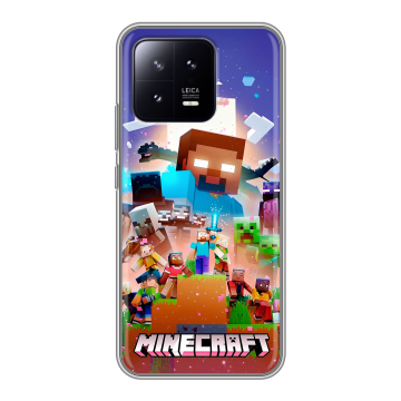 Силиконовый чехол на Xiaomi 13 с принтом Майнкрафт Minecraft