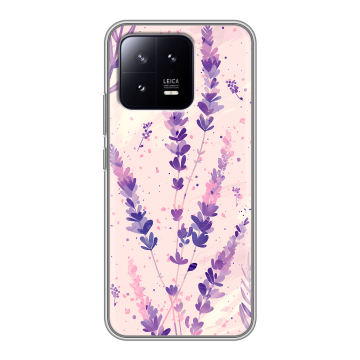 Силиконовый чехол на Xiaomi 13 с принтом цветы лаванда Силиконовый чехол на Xiaomi 13 с принтом цветы лаванда