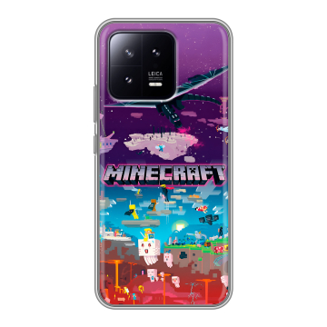 Силиконовый чехол на Xiaomi 13 с принтом Майнкрафт Minecraft