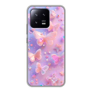 Силиконовый чехол на Xiaomi 13 с принтом Бабочки Силиконовый чехол на Xiaomi 13 с принтом Бабочки