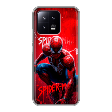 Силиконовый чехол на Xiaomi 13 с принтом Spiderman Человек паук