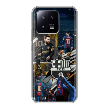 Силиконовый чехол на Xiaomi 13 с принтом Messi Barcelona Силиконовый чехол на Xiaomi 13 с принтом Messi Barcelona