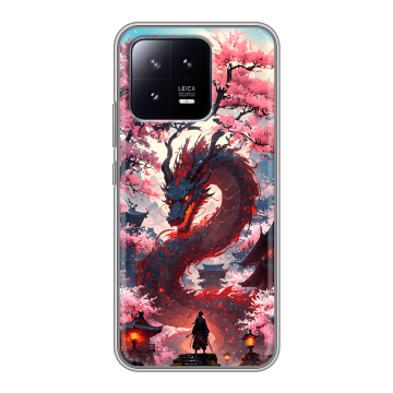 Силиконовый чехол на Xiaomi 13 с принтом Дракон Японский Силиконовый чехол на Xiaomi 13 с принтом Дракон Японский