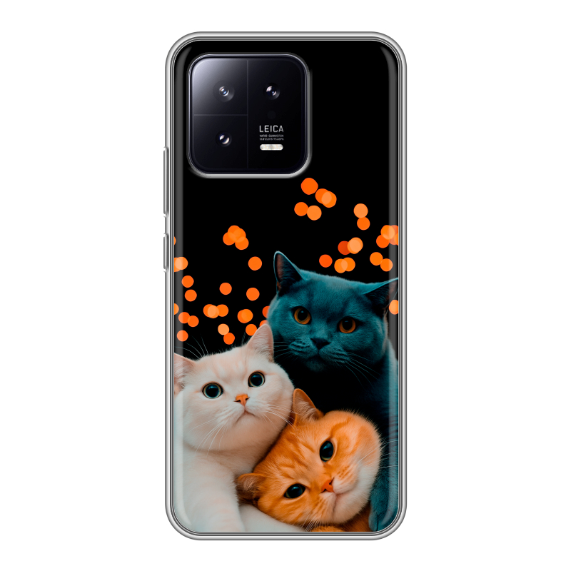 Силиконовый чехол на Xiaomi 13 с принтом Кошки Силиконовый чехол на Xiaomi 13 с принтом Кошки