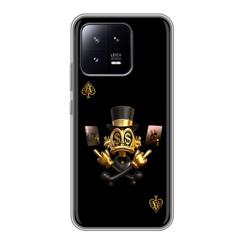 Силиконовый противоударный чехол на Xiaomi 13 с принтом Золотой скрудж макдак Силиконовый противоударный чехол на Xiaomi 13 с принтом Золотой скрудж макдак