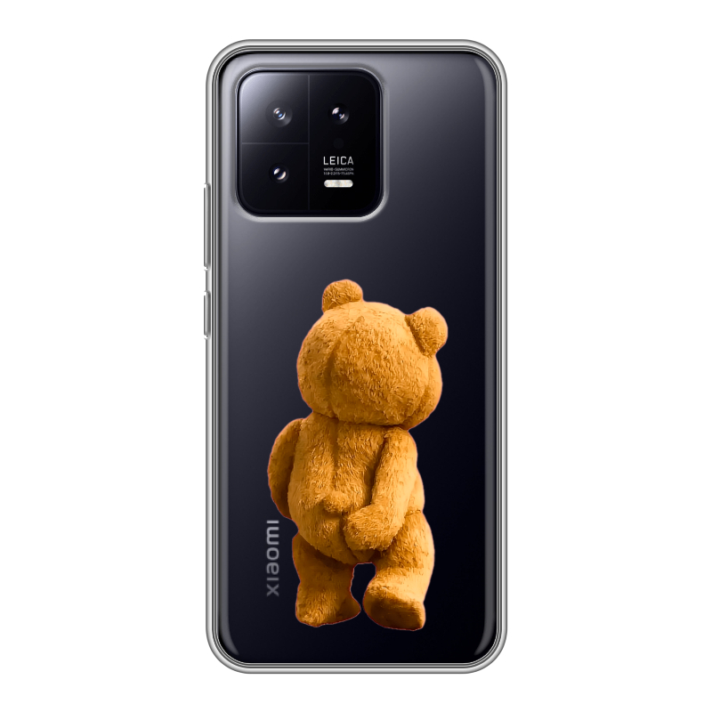 Силиконовый противоударный чехол на Xiaomi 13 с принтом Медведь Силиконовый противоударный чехол на Xiaomi 13 с принтом Медведь