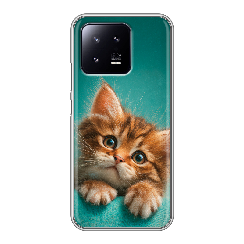 Силиконовый чехол на Xiaomi 13 с принтом котенок Силиконовый чехол на Xiaomi 13 с принтом котенок