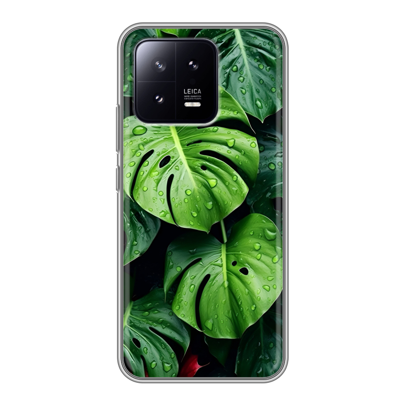 Силиконовый чехол на Xiaomi 13 с принтом Листья Силиконовый чехол на Xiaomi 13 с принтом Листья