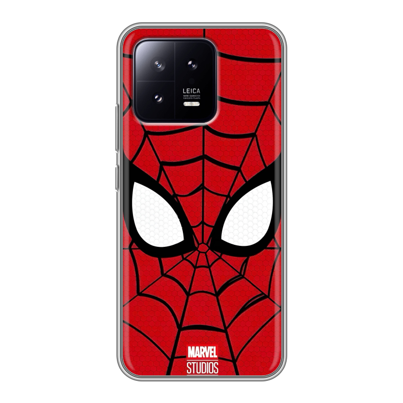 Силиконовый чехол на Xiaomi 13 с принтом человек паук spiderman Силиконовый чехол на Xiaomi 13 с принтом человек паук spiderman