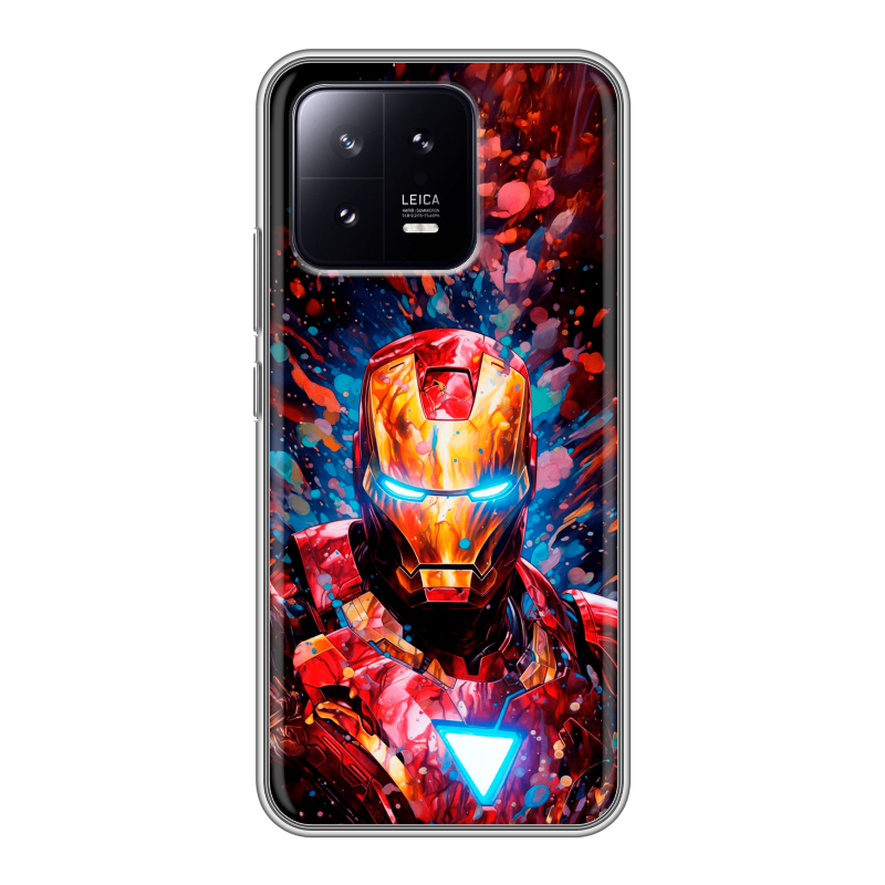 Силиконовый противоударный чехол на Xiaomi 13 с принтом Железный человек Ironman Силиконовый противоударный чехол на Xiaomi 13 с принтом Железный человек Ironman