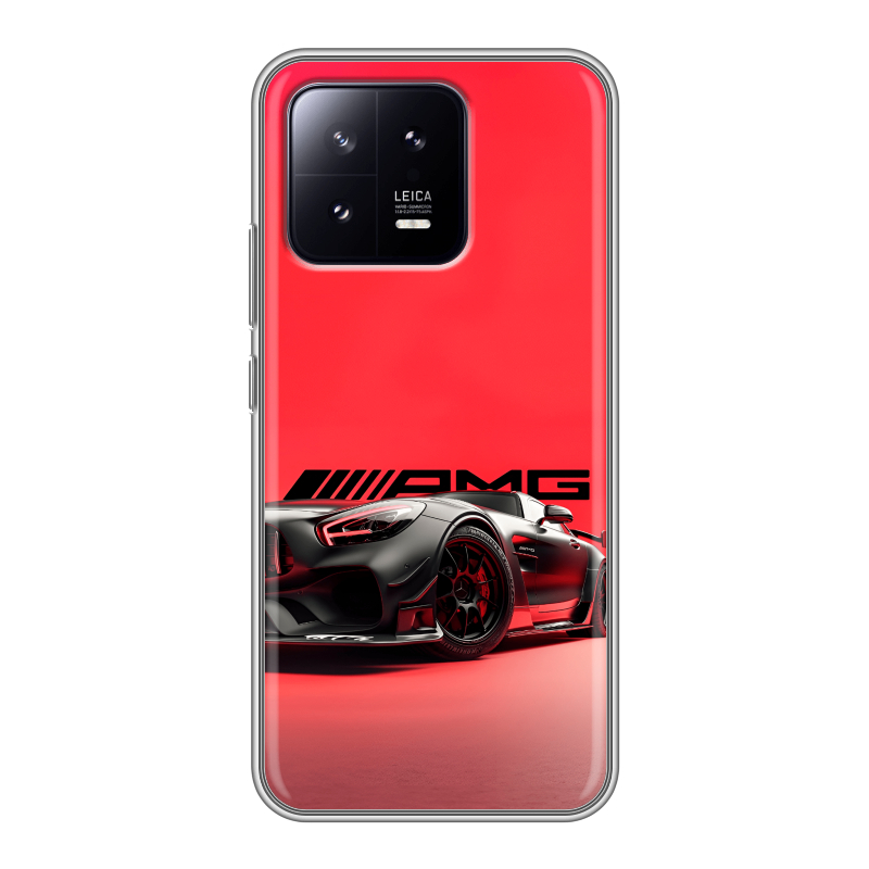 Силиконовый чехол на Xiaomi 13 с принтом Мерседес Mercedes AMG Силиконовый чехол на Xiaomi 13 с принтом Мерседес Mercedes AMG