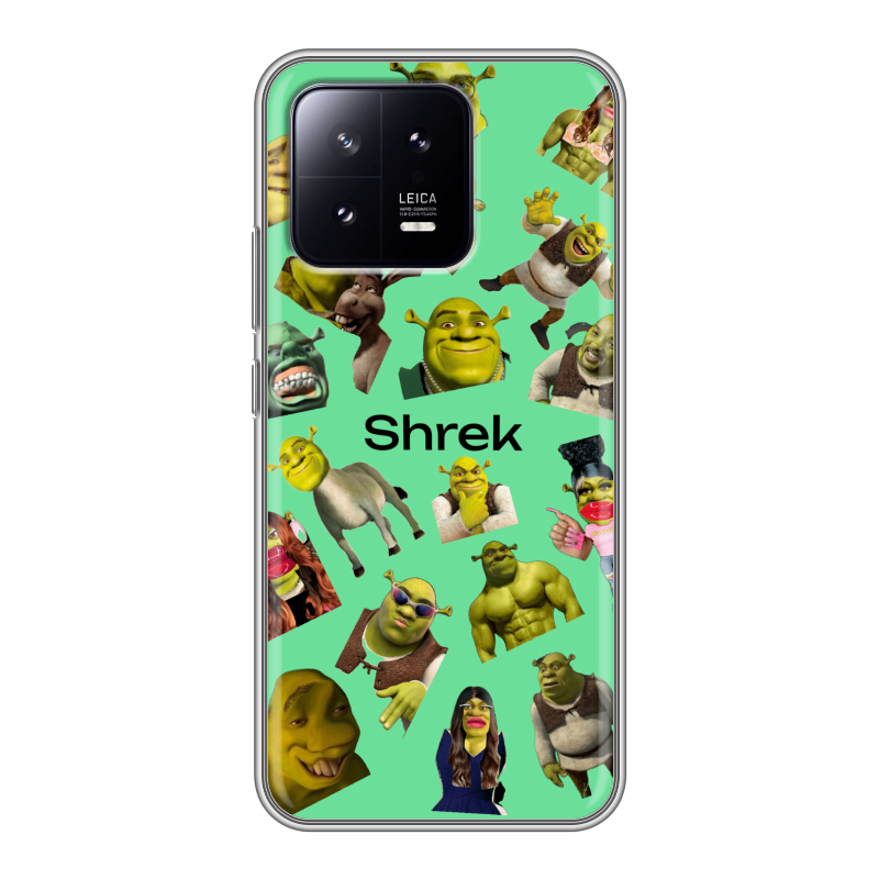 Силиконовый противоударный чехол на Xiaomi 13 с принтом Шрек Shrek Силиконовый противоударный чехол на Xiaomi 13 с принтом Шрек Shrek