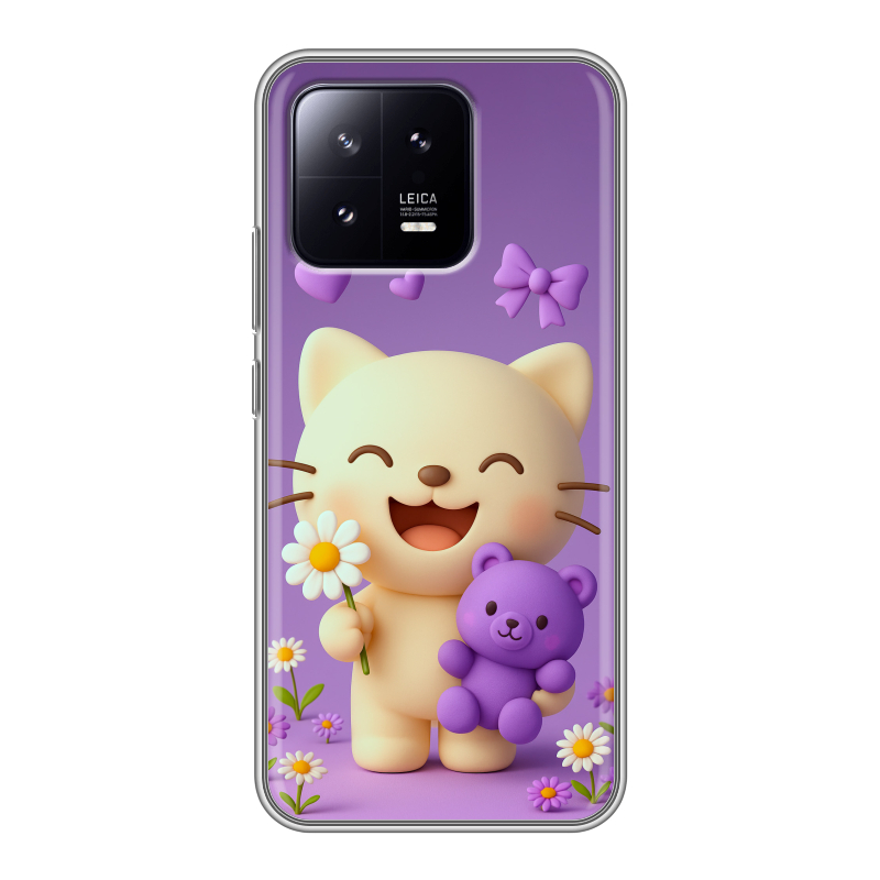 Силиконовый противоударный чехол на Xiaomi 13 с принтом для девочек Силиконовый противоударный чехол на Xiaomi 13 с принтом для девочек