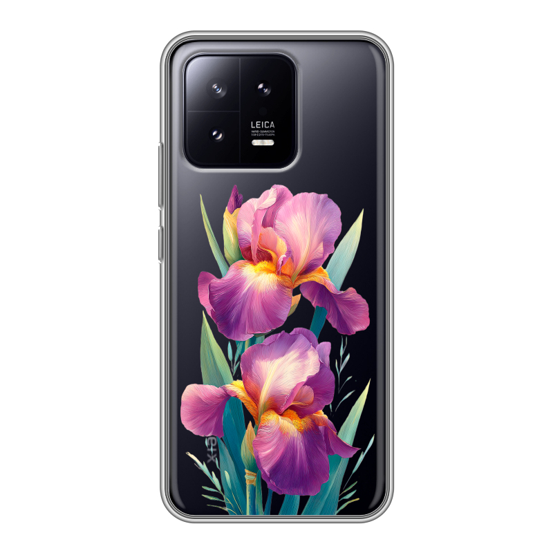 Силиконовый противоударный чехол на Xiaomi 13 с принтом Цветы орхидеи Силиконовый противоударный чехол на Xiaomi 13 с принтом Цветы орхидеи