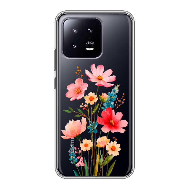 Силиконовый чехол на Xiaomi 13 с принтом Цветы Силиконовый чехол на Xiaomi 13 с принтом Цветы