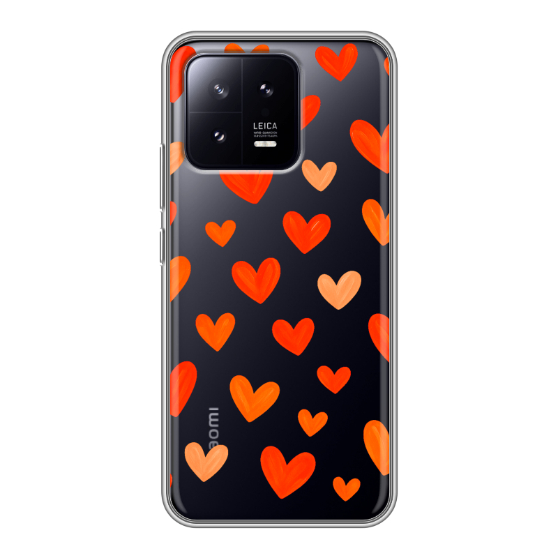 Силиконовый чехол на Xiaomi 13 с принтом Сердечки Силиконовый чехол на Xiaomi 13 с принтом Сердечки