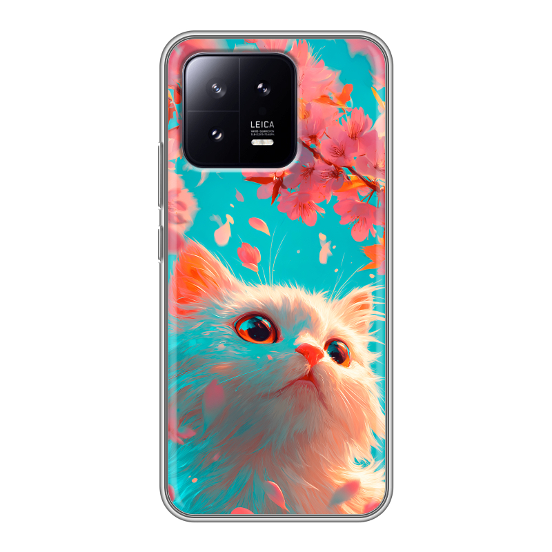 Силиконовый противоударный чехол на Xiaomi 13 с принтом Красивый кот Силиконовый противоударный чехол на Xiaomi 13 с принтом Красивый кот