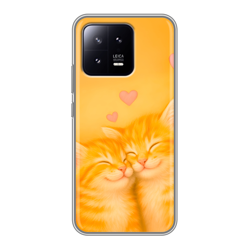 Силиконовый противоударный чехол на Xiaomi 13 с принтом Милые котята Силиконовый противоударный чехол на Xiaomi 13 с принтом Милые котята