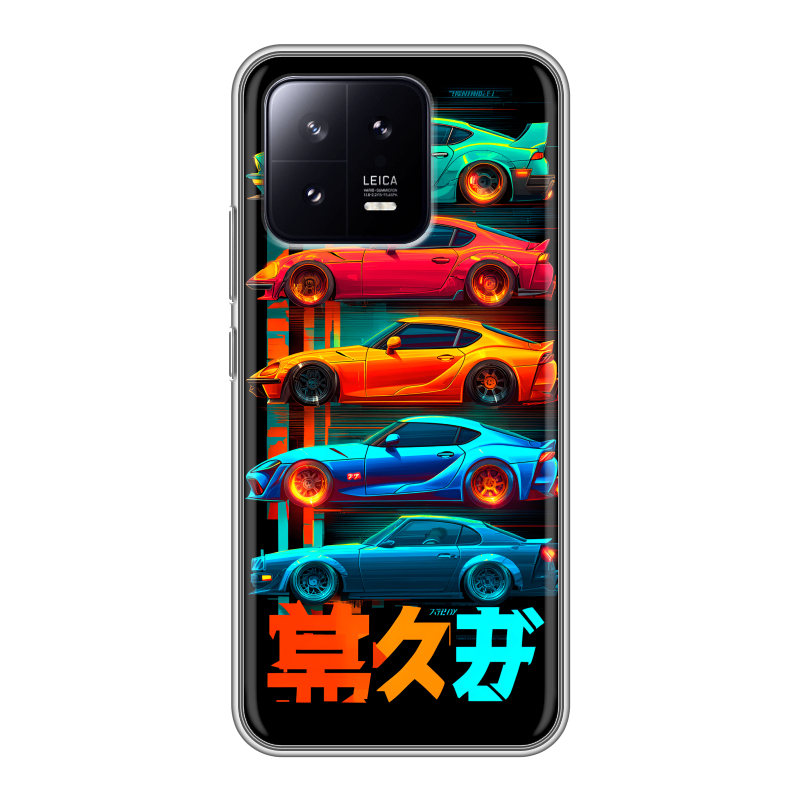 Силиконовый противоударный чехол на Xiaomi 13 с принтом машины тачки Силиконовый противоударный чехол на Xiaomi 13 с принтом машины тачки