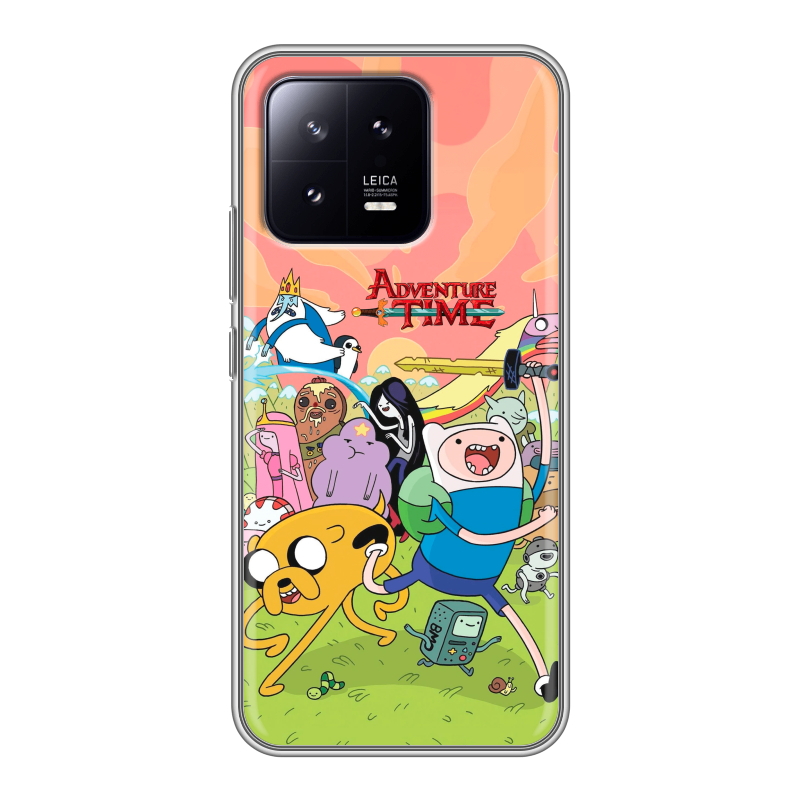 Силиконовый противоударный чехол на Xiaomi 13 с принтом Adventure time Время приключений Силиконовый противоударный чехол на Xiaomi 13 с принтом Adventure time Время приключений