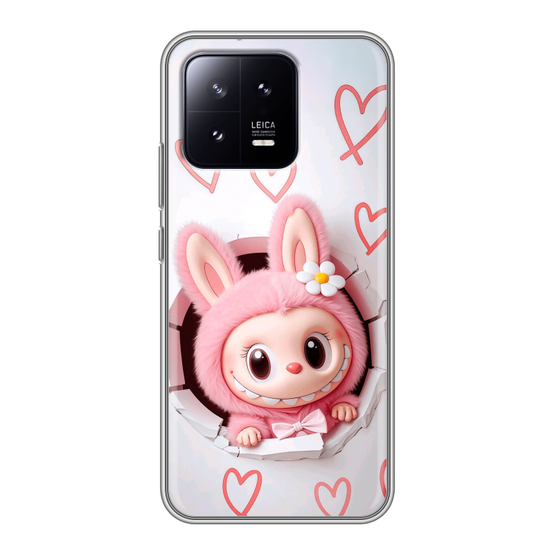 Силиконовый противоударный чехол на Xiaomi 13 с принтом Labubu Лабубу Силиконовый противоударный чехол на Xiaomi 13 с принтом Labubu Лабубу