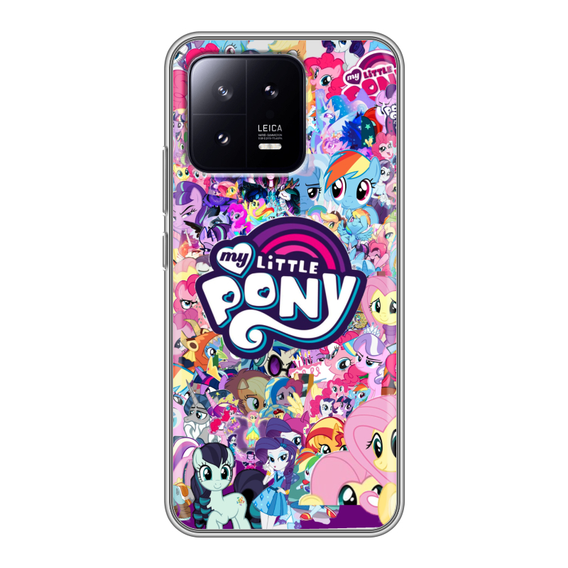 Силиконовый противоударный чехол на Xiaomi 13 с принтом My little pony Дружба чудо Силиконовый противоударный чехол на Xiaomi 13 с принтом My little pony Дружба чудо