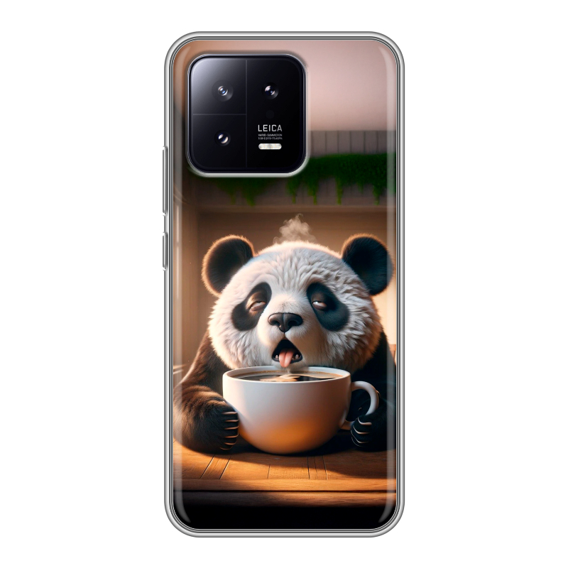 Силиконовый чехол на Xiaomi 13 с принтом смешная панда Силиконовый чехол на Xiaomi 13 с принтом смешная панда