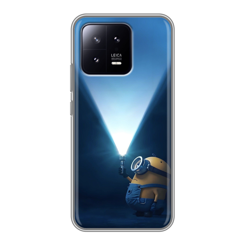 Силиконовый противоударный чехол на Xiaomi 13 с принтом Миньоны Силиконовый противоударный чехол на Xiaomi 13 с принтом Миньоны