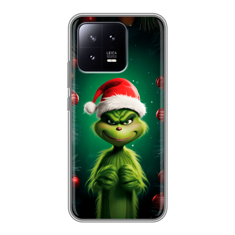 Силиконовый чехол на Xiaomi 13 с принтом Гринч Новый год Рождество Силиконовый чехол на Xiaomi 13 с принтом Гринч Новый год Рождество