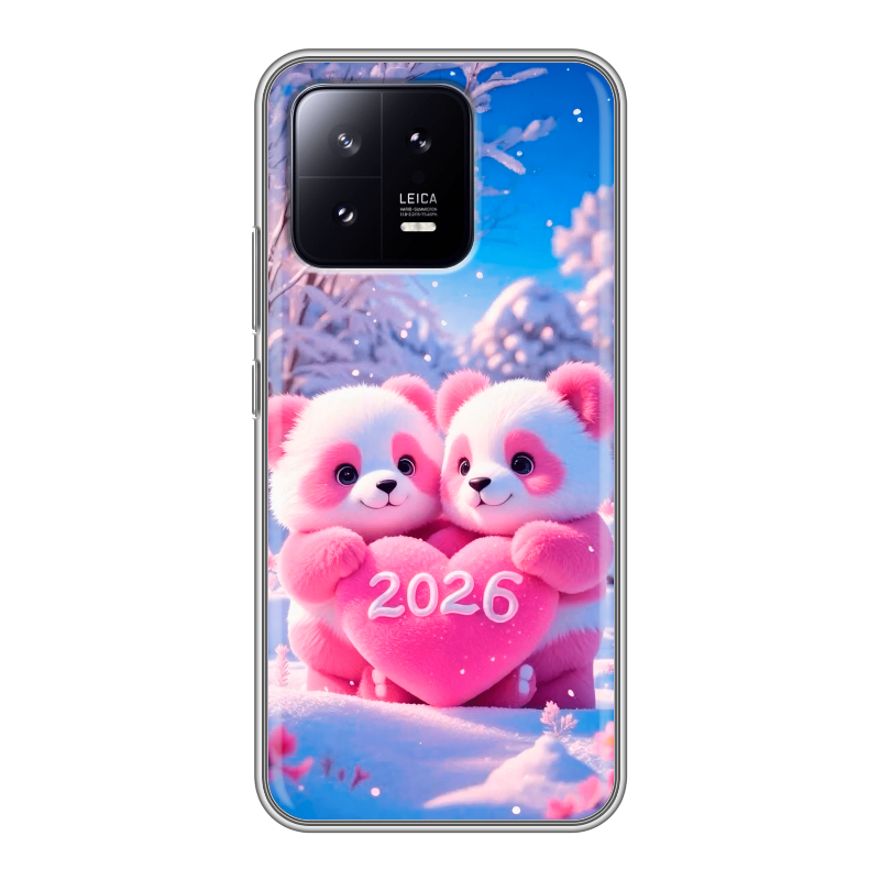 Силиконовый противоударный чехол на Xiaomi 13 с принтом Новый год Силиконовый противоударный чехол на Xiaomi 13 с принтом Новый год