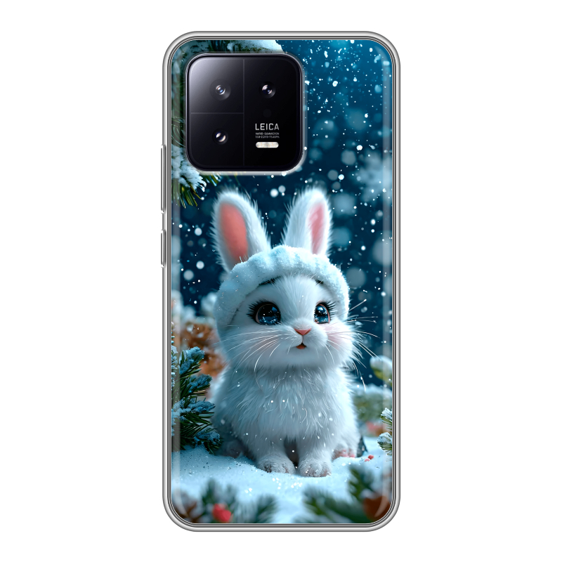 Силиконовый противоударный чехол на Xiaomi 13 с принтом Новый год Силиконовый противоударный чехол на Xiaomi 13 с принтом Новый год