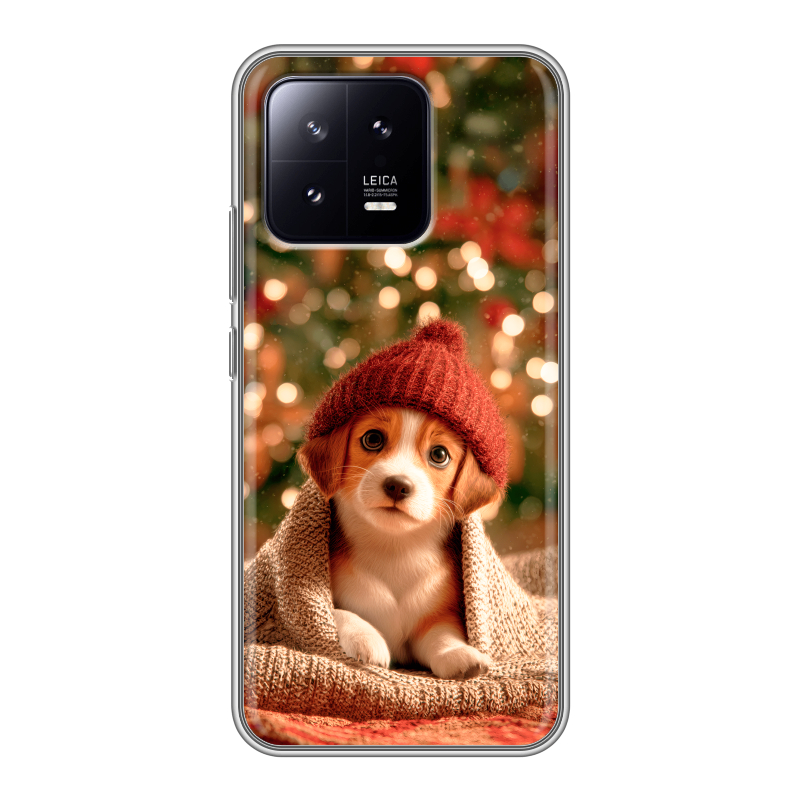 Силиконовый противоударный чехол на Xiaomi 13 с принтом Новый год Силиконовый противоударный чехол на Xiaomi 13 с принтом Новый год