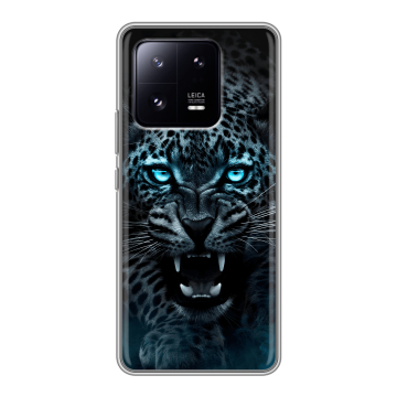Силиконовый чехол на Xiaomi 13 Pro с принтом Темный леопард