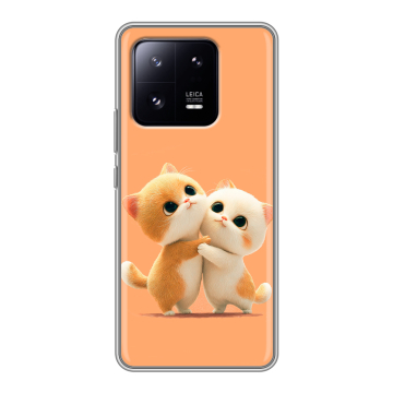 Силиконовый чехол на Xiaomi 13 Pro с принтом Милые котики