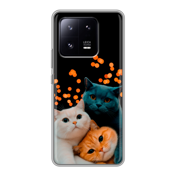 Силиконовый чехол на Xiaomi 13 Pro с принтом Кошки