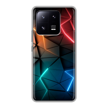 Силиконовый чехол на Xiaomi 13 Pro с принтом Абстракция неон
