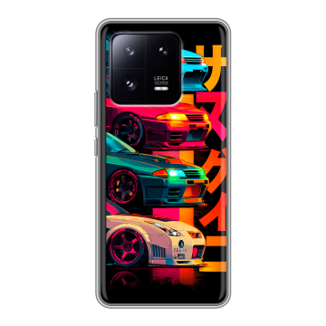 Силиконовый чехол на Xiaomi 13 Pro с принтом Гоночные машины Силиконовый чехол на Xiaomi 13 Pro с принтом Гоночные машины