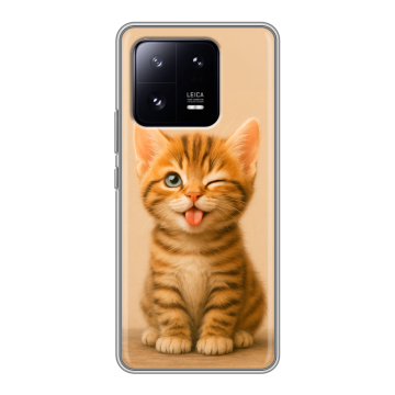 Силиконовый чехол на Xiaomi 13 Pro с принтом котенок Силиконовый чехол на Xiaomi 13 Pro с принтом котенок