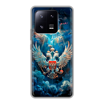Силиконовый чехол на Xiaomi 13 Pro с принтом Герб флаг России