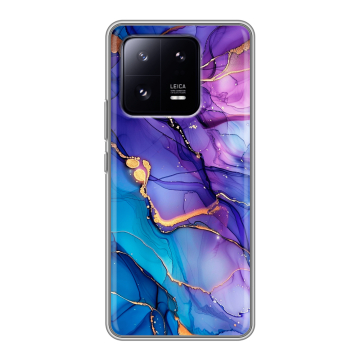 Силиконовый чехол на Xiaomi 13 Pro с принтом синий мрамор