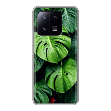 Силиконовый чехол на Xiaomi 13 Pro с принтом Листья