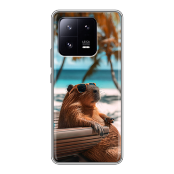 Силиконовый чехол на Xiaomi 13 Pro с принтом Капибара Силиконовый чехол на Xiaomi 13 Pro с принтом Капибара