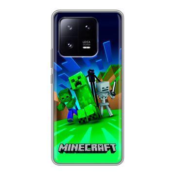 Силиконовый чехол на Xiaomi 13 Pro с принтом Майнкрафт
