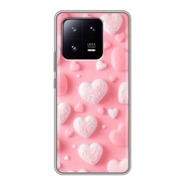 Силиконовый чехол на Xiaomi 13 Pro с принтом Сердечки