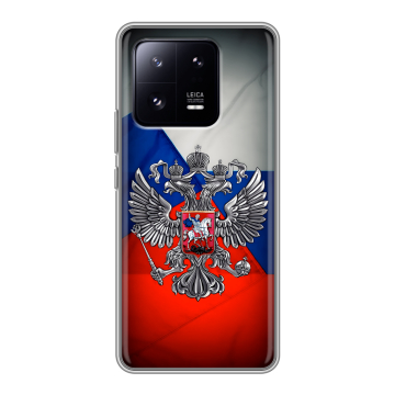 Силиконовый чехол на Xiaomi 13 Pro с принтом Флаг России